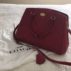 Coach Quilted Red Handbag NWOT